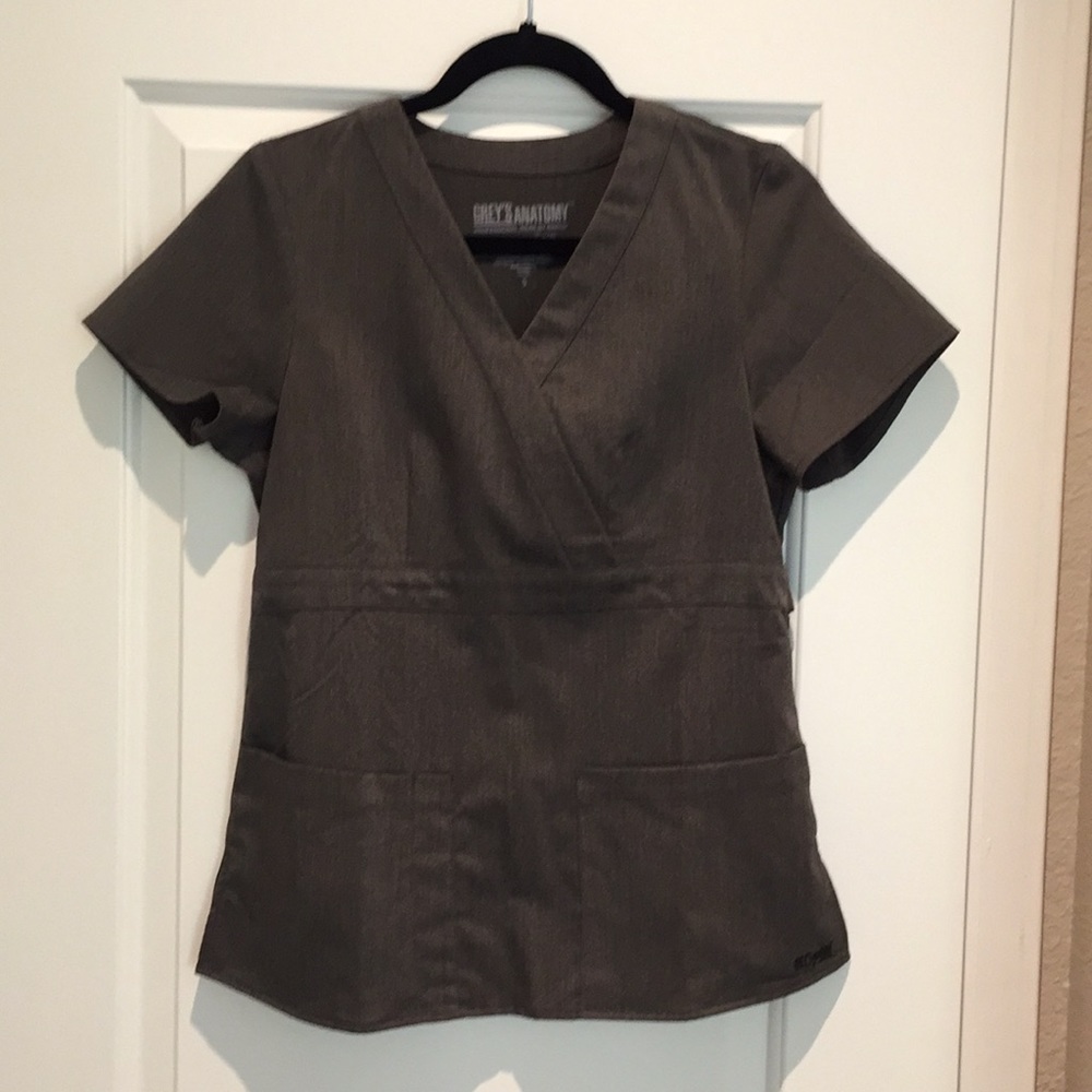 Grey’s Anatomy charcoal gray scrub top,